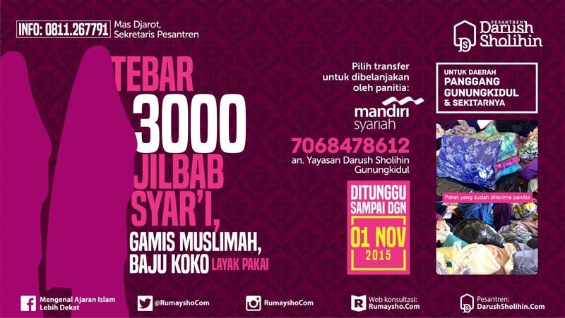 Follow Tebar 3000 Jilbab untuk Muslimah Gunungkidul 