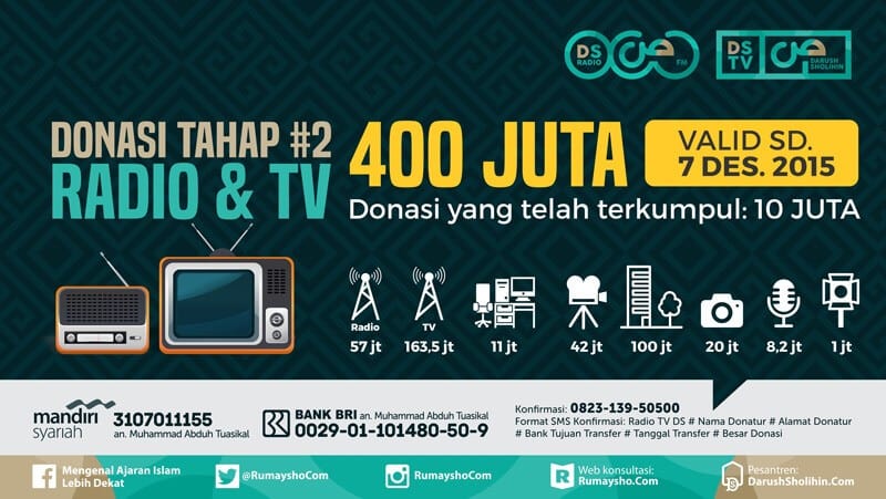 Mohon Doa Restu Pendirian Radio dan TV DS – Rumaysho.Com